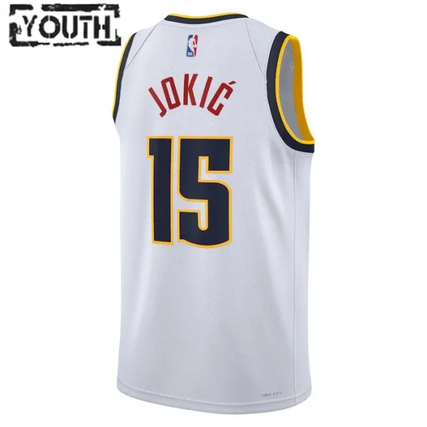 Camiseta Denver Nuggets Nikola Jokic 15 Association Edition Blanco Swingman para Niño
