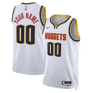 Camiseta Denver Nuggets Personalizada Association Edition Blanco Swingman para Hombre