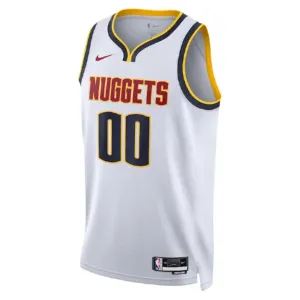 Camiseta Denver Nuggets Personalizada Association Edition Blanco Swingman para Hombre
