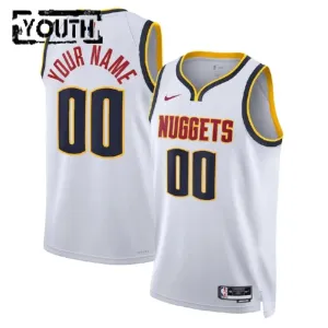 Camiseta Denver Nuggets Personalizada Association Edition Blanco Swingman para Niño