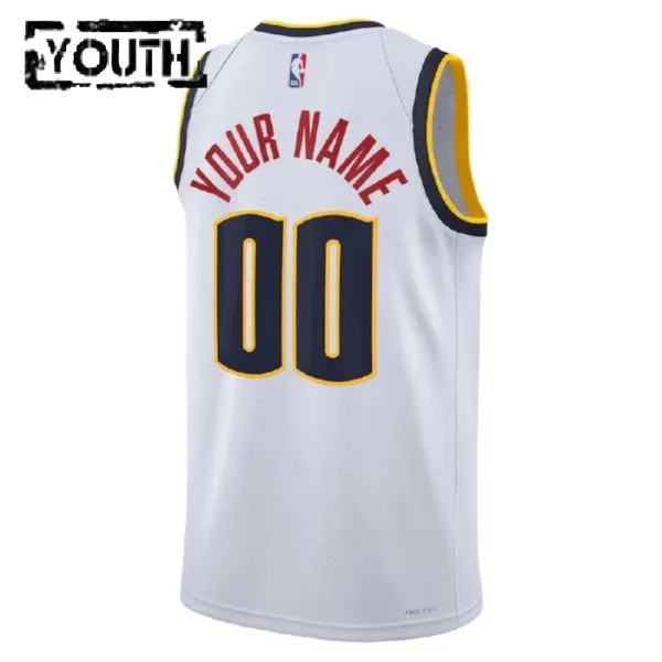 Camiseta Denver Nuggets Personalizada Association Edition Blanco Swingman para Niño