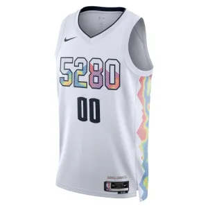 Camiseta Denver Nuggets Personalizada City Edition 2024-25 Blanco Swingman para Hombre
