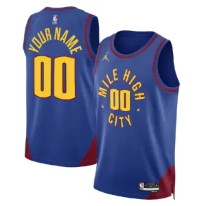 Camiseta Denver Nuggets Personalizada Statement Edition Azul Swingman para Hombre