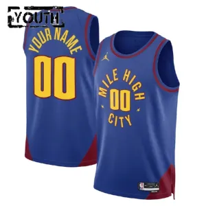 Camiseta Denver Nuggets Personalizada Statement Edition Azul Swingman para Niño