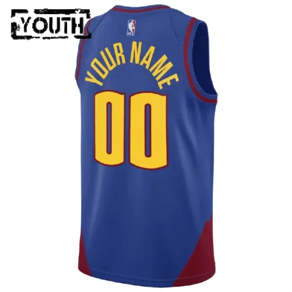 Camiseta Denver Nuggets Personalizada Statement Edition Azul Swingman para Niño