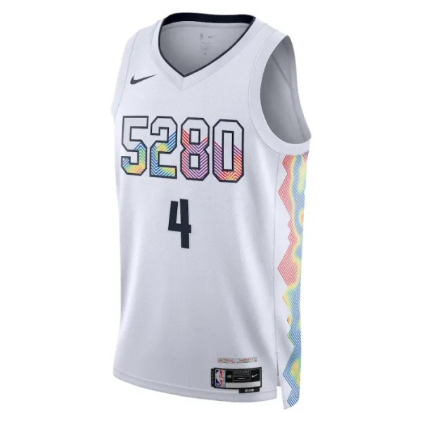 Camiseta Denver Nuggets Russell Westbrook City Edition 2024-25 Blanco Swingman para Hombre