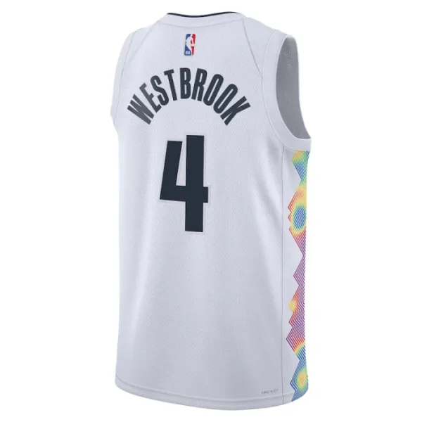 Camiseta Denver Nuggets Russell Westbrook City Edition 2024-25 Blanco Swingman para Hombre
