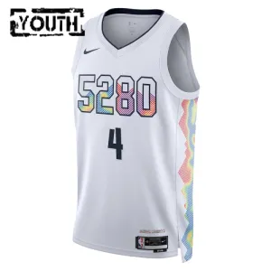 Camiseta Denver Nuggets Russell Westbrook City Edition 2024-25 Blanco Swingman para Niño