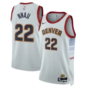 Camiseta Denver Nuggets Zeke Nnaji 22 City Edition 2022-23 Gris Swingman para Hombre