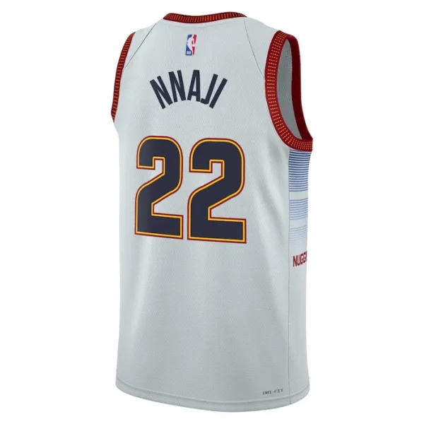 Camiseta Denver Nuggets Zeke Nnaji 22 City Edition 2022-23 Gris Swingman para Hombre