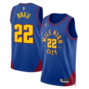Camiseta Denver Nuggets Zeke Nnaji 22 Statement Edition Azul Swingman para Hombre