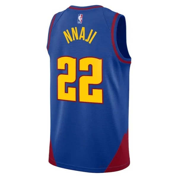 Camiseta Denver Nuggets Zeke Nnaji 22 Statement Edition Azul Swingman para Hombre