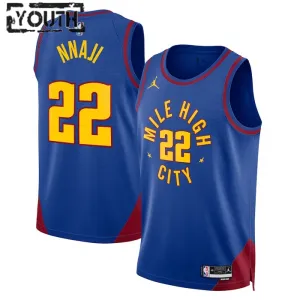Camiseta Denver Nuggets Zeke Nnaji 22 Statement Edition Azul Swingman para Niño