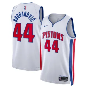 Camiseta Detroit Pistons Bojan Bogdanovic 44 Association Edition Blanco Swingman para Hombre