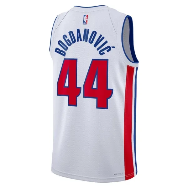 Camiseta Detroit Pistons Bojan Bogdanovic 44 Association Edition Blanco Swingman para Hombre
