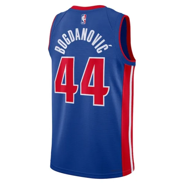 Camiseta Detroit Pistons Bojan Bogdanovic 44 Icon Edition Azul Swingman para Hombre
