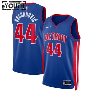 Camiseta Detroit Pistons Bojan Bogdanovic 44 Icon Edition Azul Swingman para Niño