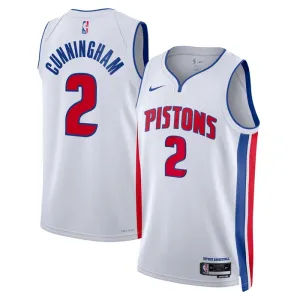 Camiseta Detroit Pistons Cade Cunningham 2 Association Edition Blanco Swingman para Hombre