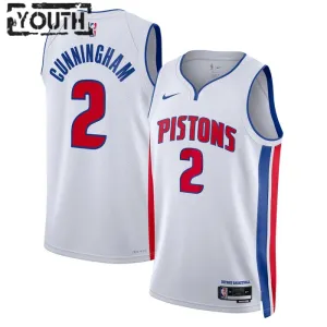 Camiseta Detroit Pistons Cade Cunningham 2 Association Edition Blanco Swingman para Niño