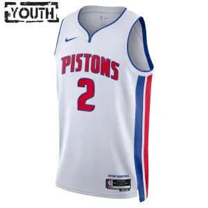 Camiseta Detroit Pistons Cade Cunningham 2 Association Edition Blanco Swingman para Niño