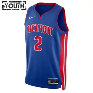 Camiseta Detroit Pistons Cade Cunningham 2 Icon Edition Azul Swingman para Niño