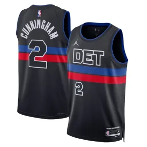 Camiseta Detroit Pistons Cade Cunningham 2 Statement Edition Negro Swingman para Hombre