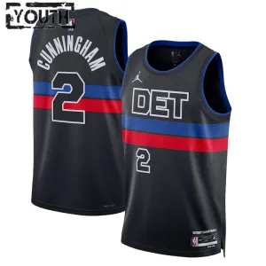Camiseta Detroit Pistons Cade Cunningham 2 Statement Edition Negro Swingman para Niño