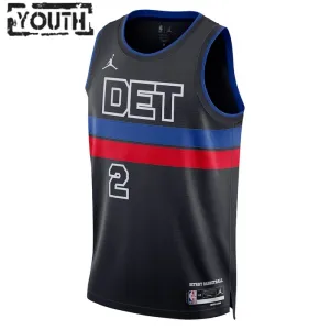 Camiseta Detroit Pistons Cade Cunningham 2 Statement Edition Negro Swingman para Niño