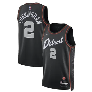Camiseta Detroit Pistons Cade Cunningham City Edition 2023-24 Negro Swingman para Hombre