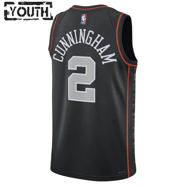 Camiseta Detroit Pistons Cade Cunningham City Edition 2023-24 Negro Swingman para Niño