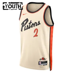 Camiseta Detroit Pistons Cade Cunningham City Edition 2024-25 Blanco Swingman para Niño