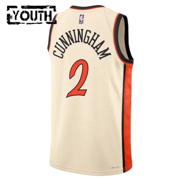 Camiseta Detroit Pistons Cade Cunningham City Edition 2024-25 Blanco Swingman para Niño