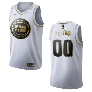 Camiseta Detroit Pistons Golden Edition Personalizada Blanco Swingman para Hombre