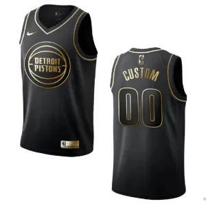 Camiseta Detroit Pistons Golden Edition Personalizada Negro Swingman para Hombre