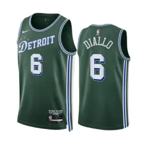 Camiseta Detroit Pistons Hamidou Diallo 6 City Edition 2022-23 Verde Swingman para Hombre