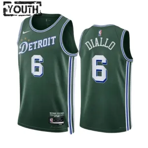 Camiseta Detroit Pistons Hamidou Diallo 6 City Edition 2022-23 Verde Swingman para Niño