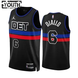 Camiseta Detroit Pistons Hamidou Diallo 6 Statement Edition Negro Swingman para Niño