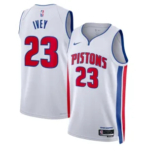 Camiseta Detroit Pistons Jaden Ivey 23 Association Edition Blanco Swingman para Hombre