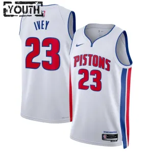 Camiseta Detroit Pistons Jaden Ivey 23 Association Edition Blanco Swingman para Niño