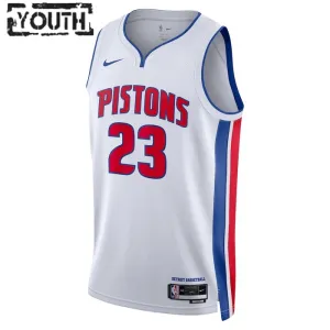 Camiseta Detroit Pistons Jaden Ivey 23 Association Edition Blanco Swingman para Niño