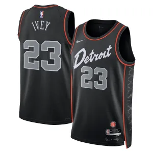 Camiseta Detroit Pistons Jaden Ivey City Edition 2023-24 Negro Swingman para Hombre