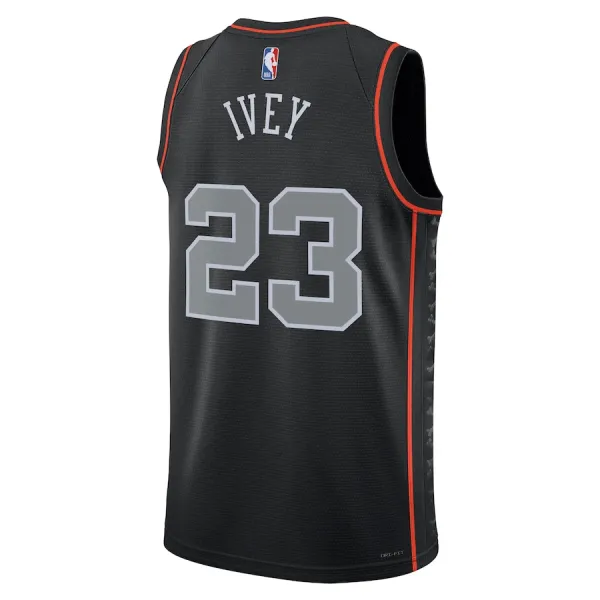 Camiseta Detroit Pistons Jaden Ivey City Edition 2023-24 Negro Swingman para Hombre