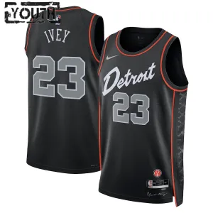 Camiseta Detroit Pistons Jaden Ivey City Edition 2023-24 Negro Swingman para Niño