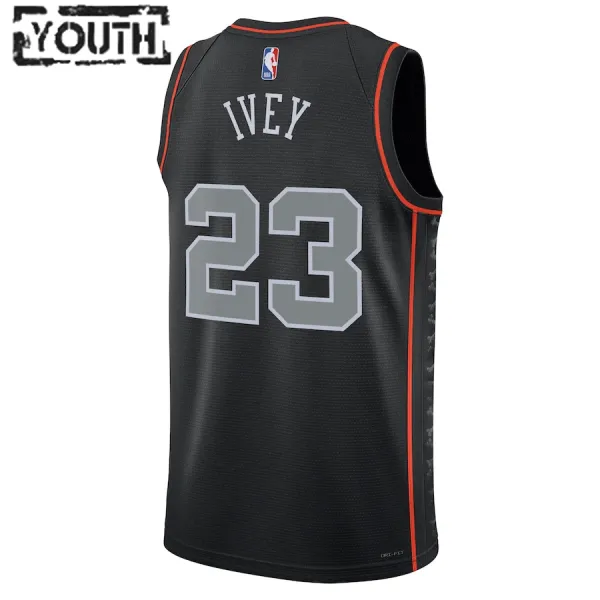 Camiseta Detroit Pistons Jaden Ivey City Edition 2023-24 Negro Swingman para Niño