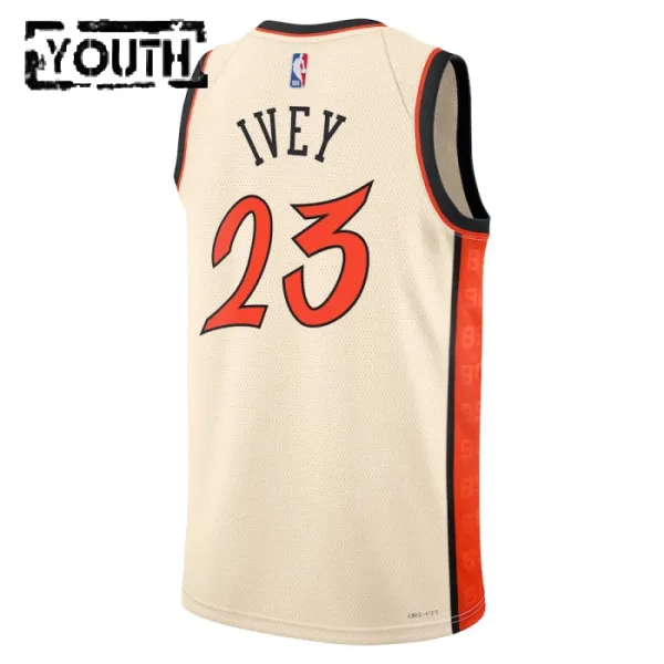 Camiseta Detroit Pistons Jaden Ivey City Edition 2024-25 Blanco Swingman para Niño