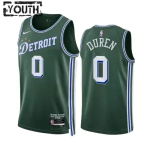 Camiseta Detroit Pistons jalen duren 0 City Edition 2022-23 Verde Swingman para Niño