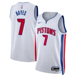 Camiseta Detroit Pistons Killian Hayes 7 Association Edition Blanco Swingman para Hombre