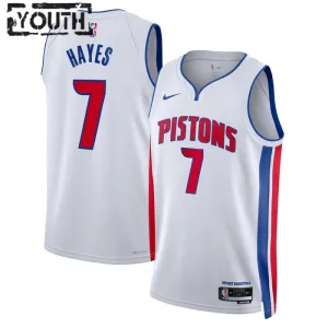 Camiseta Detroit Pistons Killian Hayes 7 Association Edition Blanco Swingman para Niño