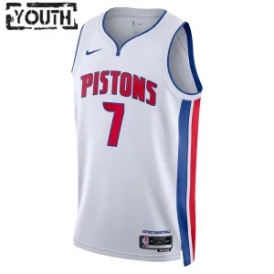 Camiseta Detroit Pistons Killian Hayes 7 Association Edition Blanco Swingman para Niño