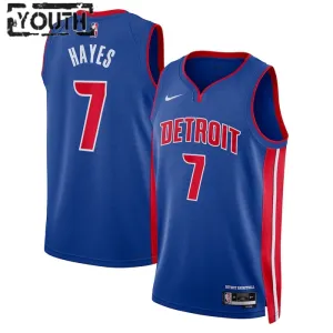 Camiseta Detroit Pistons Killian Hayes 7 Icon Edition Azul Swingman para Niño